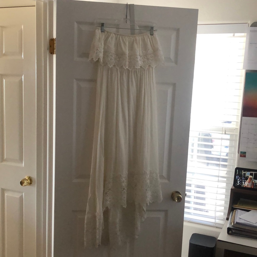 Solitaire Sun, size large, sundress, strapless,hi-low hem
